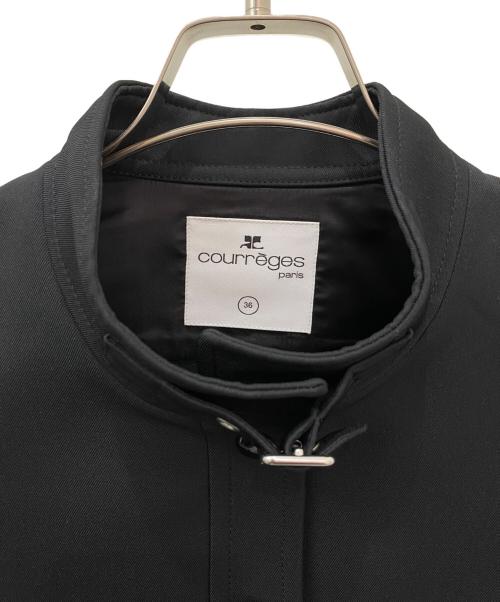 courreges（クレージュ）courreges (クレージュ) バックルストラップコート ブラック サイズ:36の古着・服飾アイテム