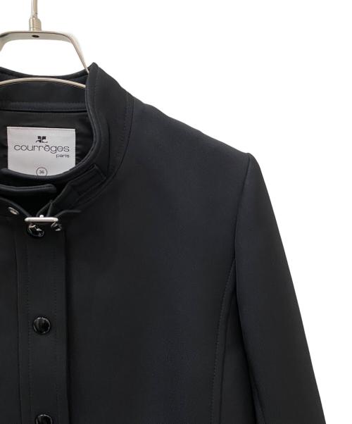 courreges（クレージュ）courreges (クレージュ) バックルストラップコート ブラック サイズ:36の古着・服飾アイテム