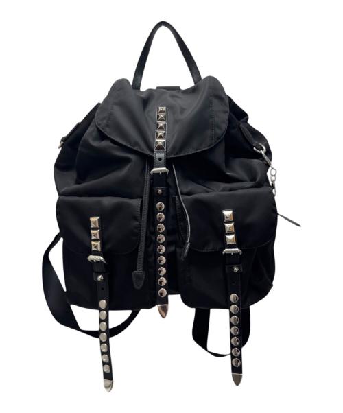 PRADA（プラダ）PRADA (プラダ) ナイロンスタッズリュック/53905 ブラック サイズ:-の古着・服飾アイテム