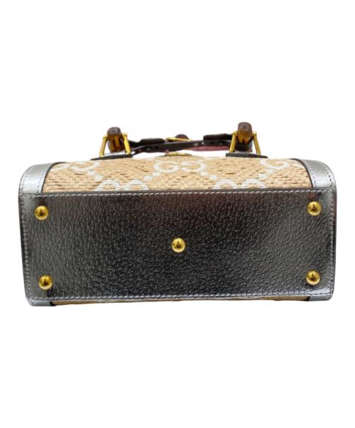 GUCCI（グッチ）GUCCI (グッチ) ダイアナミニバンブーハンドバッグ ベージュ×シルバー×ピンク サイズ:ミニの古着・服飾アイテム