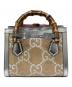 GUCCI (グッチ) ダイアナミニバンブーハンドバッグ ベージュ×シルバー×ピンク サイズ:ミニ：210000円