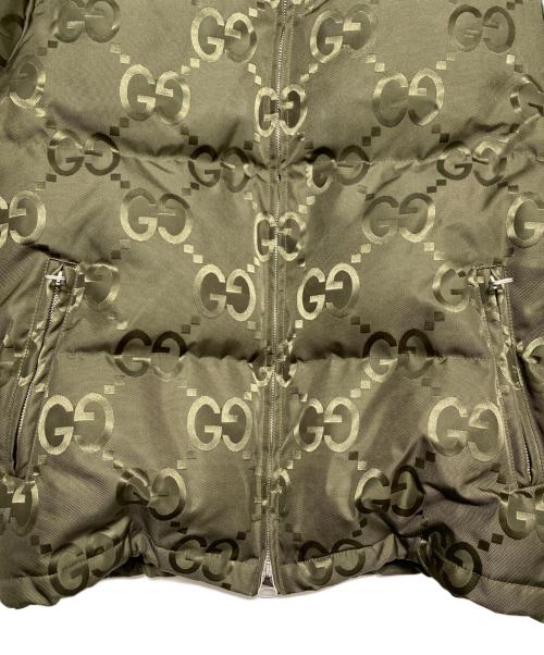 GUCCI（グッチ）GUCCI (グッチ) ジャンボGGキャンバス ダウンジャケット オリーブ サイズ:44の古着・服飾アイテム