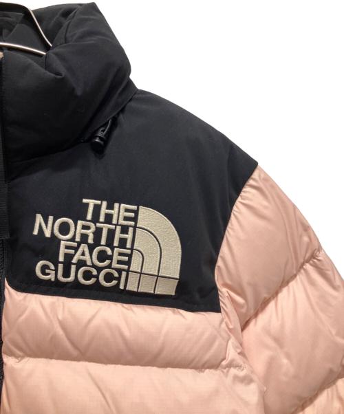 GUCCI（グッチ）GUCCI (グッチ) THE NORTH FACE (ザ ノース フェイス) Logo Enbriderie Down Jacket/ロゴ エンブロイダリー ダウンジャケット ピンク サイズ:Mの古着・服飾アイテム