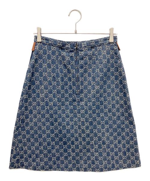 GUCCI（グッチ）GUCCI (グッチ) GGキャンバスデニムスカート インディゴ サイズ:40の古着・服飾アイテム