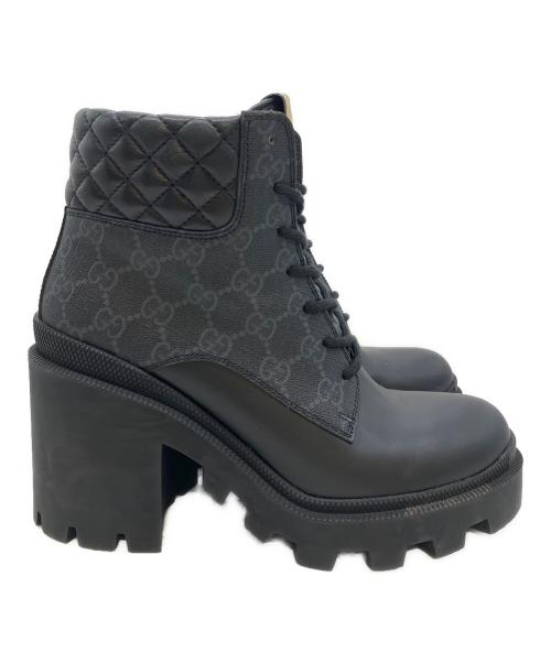 GUCCI（グッチ）GUCCI (グッチ) Trip アンクルブーツ/GGスプリーム/ショートブーツ ブラック サイズ:38の古着・服飾アイテム
