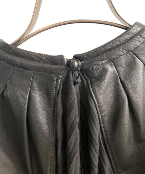 UNDERCOVER（アンダーカバー）UNDERCOVER (アンダーカバー) 13SS バックプリーツ切替フリンジライダースレザージャケット ブラック サイズ:2の古着・服飾アイテム