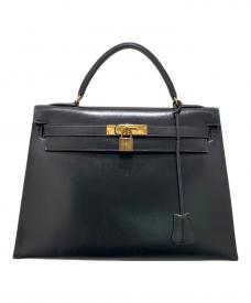 HERMESエルメス）の古着「ケリー32 外縫い」｜ブラック×ゴールド金具