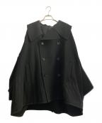 GROUND Yグラウンドワイ）の古着「ウールPコート」｜ブラック