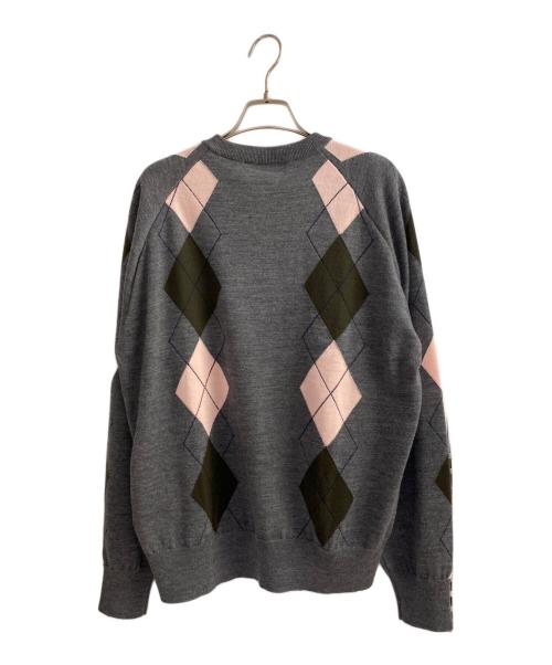 togatoo（トーガトゥ）togatoo (トーガトゥ) アーガイルニット グレー サイズ:Ｌの古着・服飾アイテム