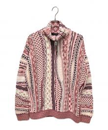 LOUIS VUITTON（ルイ ヴィトン）の古着「25AW 総柄ハーフジップニット」｜ピンク