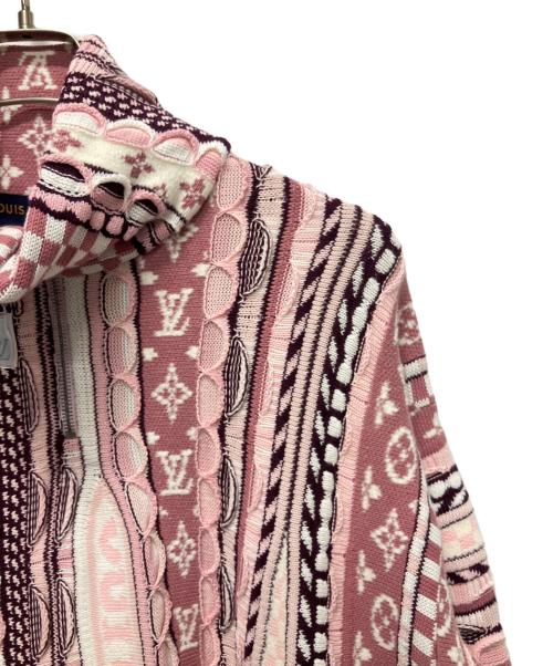 LOUIS VUITTON（ルイ ヴィトン）LOUIS VUITTON (ルイ ヴィトン) 25AW 総柄ハーフジップニット ピンク サイズ:Lの古着・服飾アイテム
