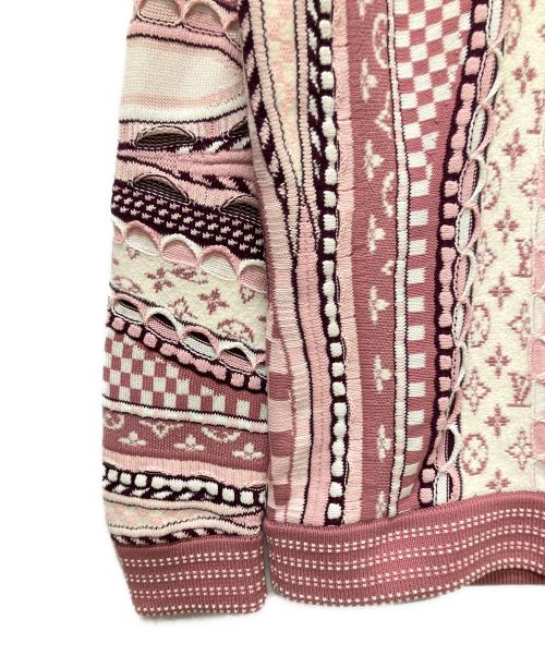 LOUIS VUITTON（ルイ ヴィトン）LOUIS VUITTON (ルイ ヴィトン) 25AW 総柄ハーフジップニット ピンク サイズ:Lの古着・服飾アイテム