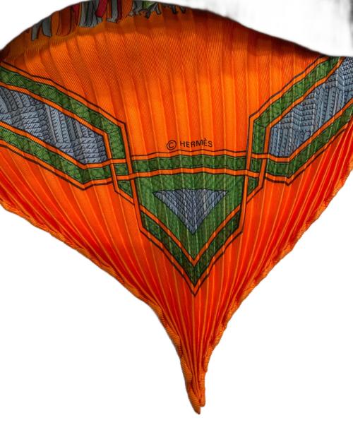HERMES（エルメス）HERMES (エルメス) プリーツスカーフ オレンジの古着・服飾アイテム