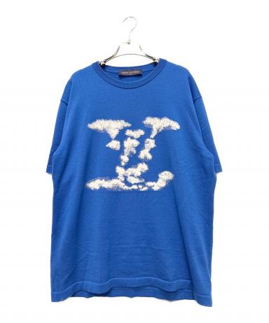 美品▼LOUIS VUITTON ルイヴィトン 20AW クラウドジャガード ウール100% LVロゴ クルーネック ショートスリーブ 半袖ニット ブルー L イタリア製 正規品 メンズ 中古・古着通販】LOUIS VUITTON (ルイ ヴィトン) クラウドジャガード