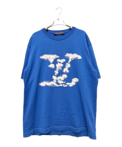 LOUIS VUITTON（ルイ ヴィトン）LOUIS VUITTON (ルイ ヴィトン) クラウドジャガードニットTシャツ ブルー サイズ:Lの古着・服飾アイテム