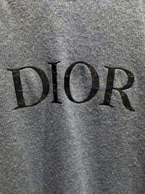 DIOR HOMME（ディオール オム）Dior Homme (ディオール オム) フロントロゴニット　21AW　143M657AT296 スカイブルー サイズ:XLの古着・服飾アイテム