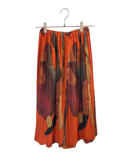 ISSEY MIYAKE（イッセイミヤケ）ISSEY MIYAKE (イッセイミヤケ) プリーツスカート オレンジ サイズ:Mの古着・服飾アイテム