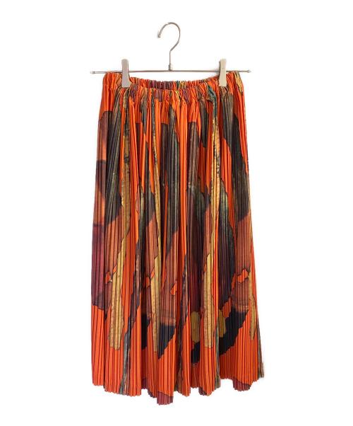 ISSEY MIYAKE（イッセイミヤケ）ISSEY MIYAKE (イッセイミヤケ) プリーツスカート オレンジ サイズ:Mの古着・服飾アイテム