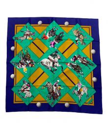 HERMES（エルメス）の古着「カレ90」｜ネイビー×グリーン