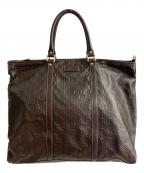 GUCCIグッチ）の古着「グッチシマ/レザートートバッグ」｜ダークブラウン