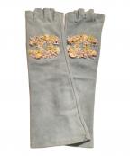 CHANELシャネル）の古着「ココマークフラワーグローブ」｜スカイブルー