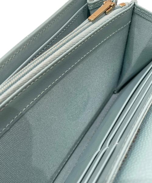 CHANEL（シャネル）CHANEL (シャネル) クラシック ロング フラップ マトラッセ ウォレット ミントグリーン系の古着・服飾アイテム