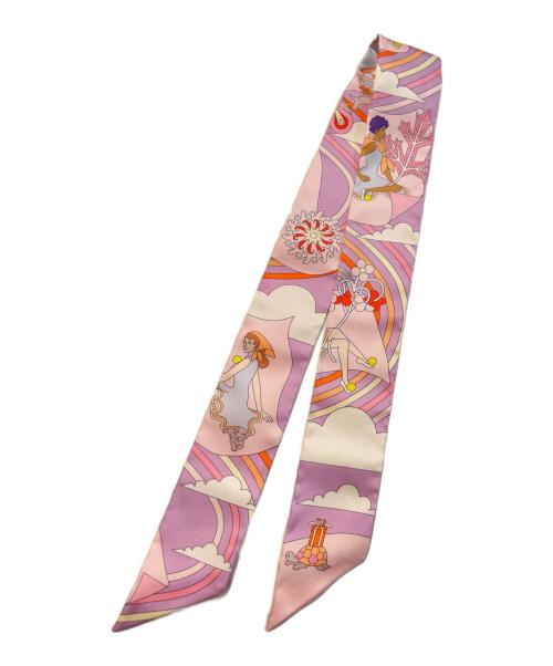 HERMES（エルメス）HERMES (エルメス) ツィリー/CARRES VOLANTS（空飛ぶカレ） バイオレット×ピンクの古着・服飾アイテム