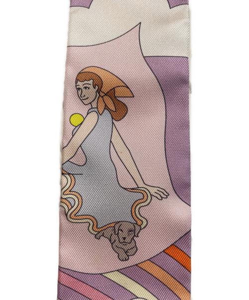 HERMES（エルメス）HERMES (エルメス) ツィリー/CARRES VOLANTS（空飛ぶカレ） バイオレット×ピンクの古着・服飾アイテム