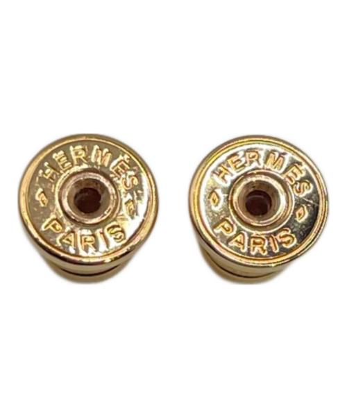 HERMES（エルメス）HERMES (エルメス) メタルピアス ブラウン×ゴールドの古着・服飾アイテム