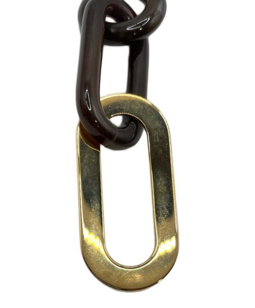 HERMES（エルメス）HERMES (エルメス) メタルピアス ブラウン×ゴールドの古着・服飾アイテム