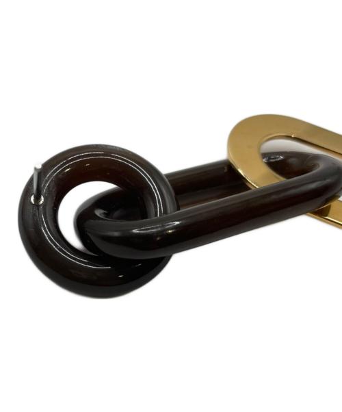 HERMES（エルメス）HERMES (エルメス) メタルピアス ブラウン×ゴールドの古着・服飾アイテム