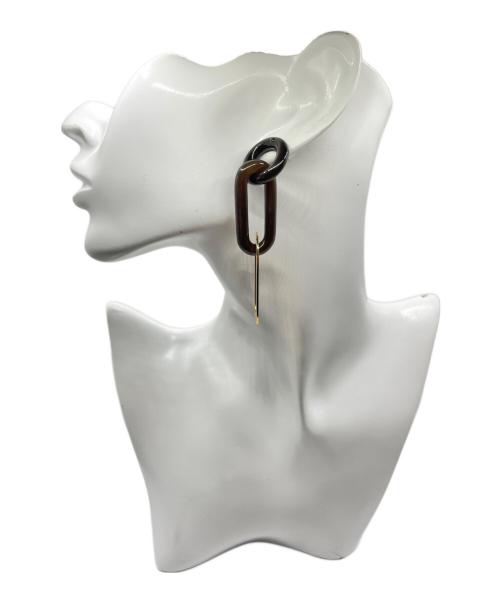 HERMES（エルメス）HERMES (エルメス) メタルピアス ブラウン×ゴールドの古着・服飾アイテム