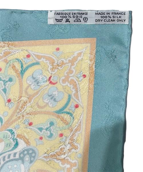 HERMES（エルメス）HERMES (エルメス) カレ90《CIELS BYZANTINS（ビザンチンの空）》 スカイブルーの古着・服飾アイテム