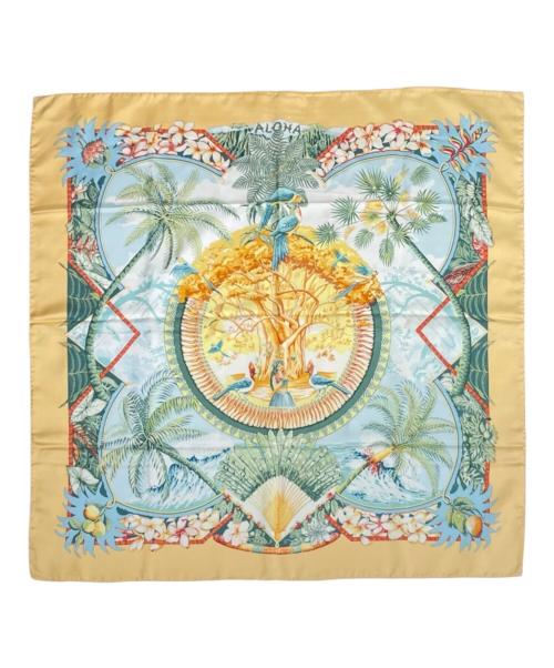 HERMES（エルメス）HERMES (エルメス) カレ90 イエロー×オレンジ サイズ:90の古着・服飾アイテム