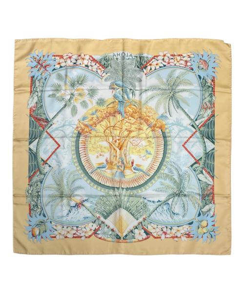 HERMES（エルメス）HERMES (エルメス) カレ90 イエロー×オレンジ サイズ:90の古着・服飾アイテム