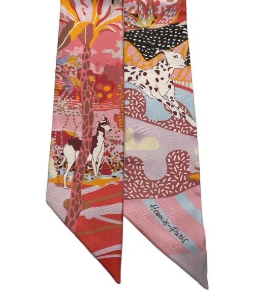 HERMES（エルメス）HERMES (エルメス) ツィリー/EN LIBERTE（自由に） オレンジ×ピンクの古着・服飾アイテム