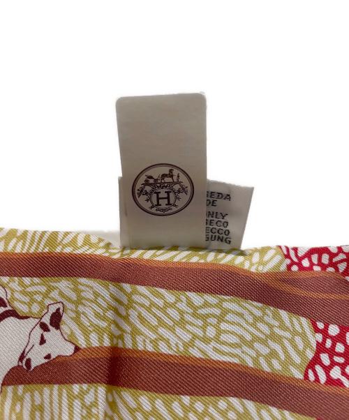 HERMES（エルメス）HERMES (エルメス) ツィリー/EN LIBERTE（自由に） オレンジ×ピンクの古着・服飾アイテム