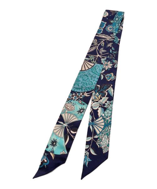 HERMES（エルメス）HERMES (エルメス) ツィリー/Fleurs Et Papillons De Tissus(花咲く織物) ブルーの古着・服飾アイテム