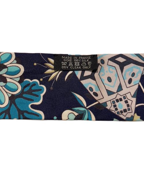 HERMES（エルメス）HERMES (エルメス) ツィリー/Fleurs Et Papillons De Tissus(花咲く織物) ブルーの古着・服飾アイテム