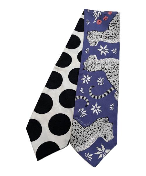 HERMES（エルメス）HERMES (エルメス) マキシツィリー/ LES LEOPARDS/レオパード ブルーの古着・服飾アイテム