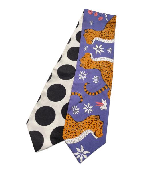 HERMES（エルメス）HERMES (エルメス) マキシツィリー/ LES LEOPARDS/レオパード ブルーの古着・服飾アイテム