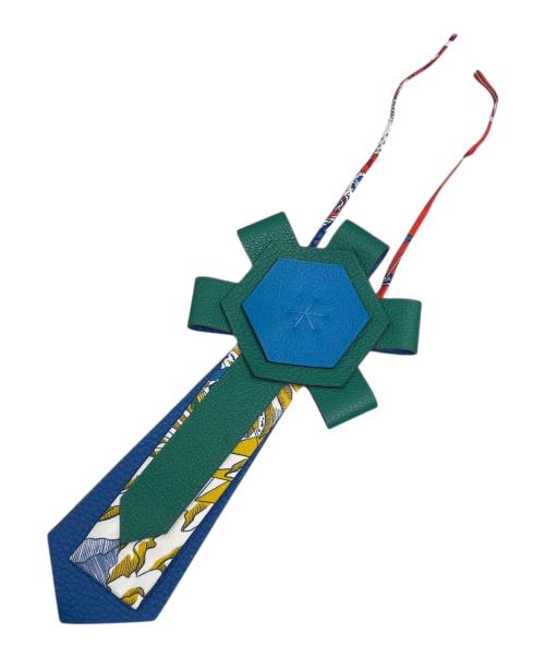 HERMES（エルメス）HERMES (エルメス) プティアッシュ コケード チャーム グリーン×ブルーの古着・服飾アイテム