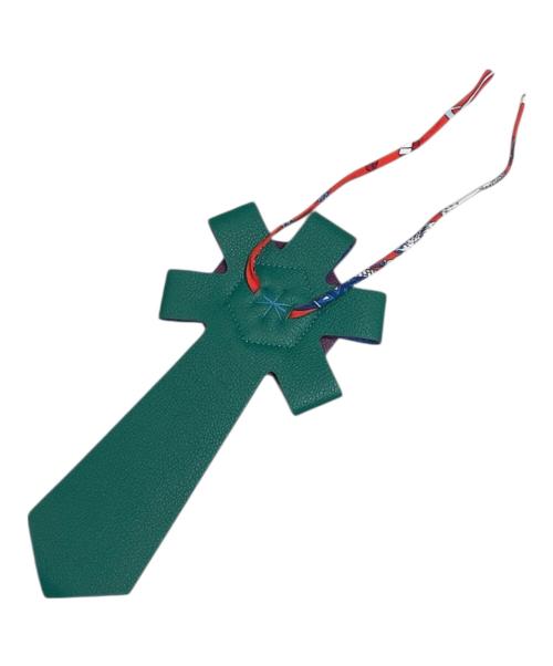 HERMES（エルメス）HERMES (エルメス) プティアッシュ コケード チャーム グリーン×ブルーの古着・服飾アイテム