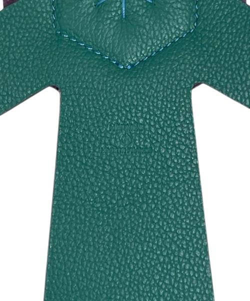 HERMES（エルメス）HERMES (エルメス) プティアッシュ コケード チャーム グリーン×ブルーの古着・服飾アイテム