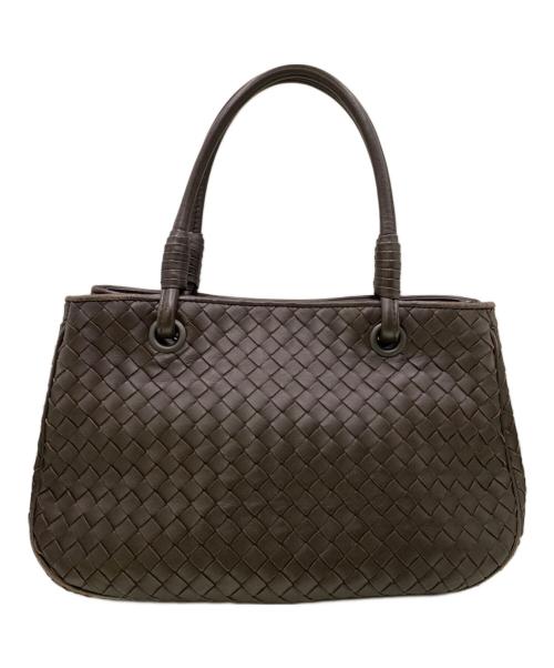 BOTTEGA VENETA（ボッテガベネタ）BOTTEGA VENETA (ボッテガベネタ) イントレチャート/サッチェル ハンドバッグ ブラウンの古着・服飾アイテム