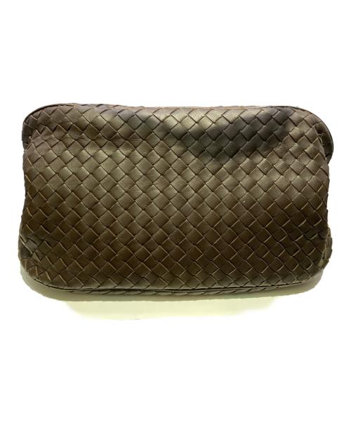 BOTTEGA VENETA（ボッテガベネタ）BOTTEGA VENETA (ボッテガベネタ) イントレチャート/サッチェル ハンドバッグ ブラウンの古着・服飾アイテム