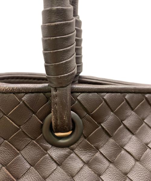BOTTEGA VENETA（ボッテガベネタ）BOTTEGA VENETA (ボッテガベネタ) イントレチャート/サッチェル ハンドバッグ ブラウンの古着・服飾アイテム