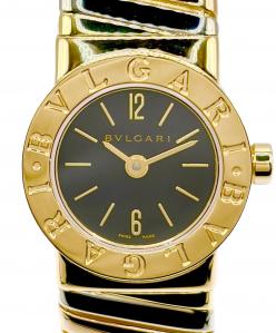 BVLGARI（ブルガリ）の古着「Tubogas トゥボガス BB192T 19mm 黒文字盤 K18」