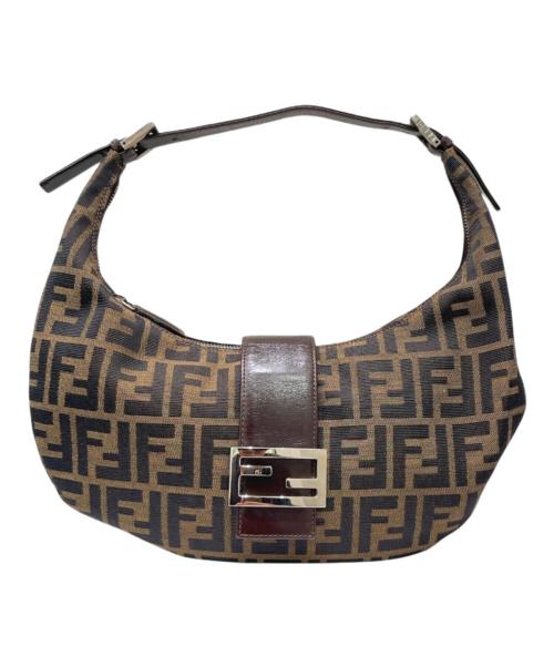 FENDI（フェンディ）FENDI (フェンディ) ズッカセミショルダーバッグ ブラウンの古着・服飾アイテム