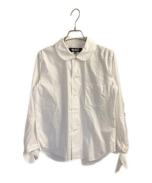 BLACK COMME des GARCONS（ブラックコムデギャルソン）BLACK COMME des GARCONS (ブラックコムデギャルソン) 丸襟リボンシャツ ホワイト サイズ:Ｓの古着・服飾アイテム